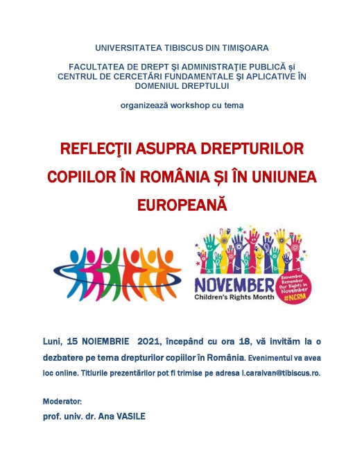 REFLECŢII ASUPRA DREPTURILOR COPIILOR ÎN ROMÂNIA ȘI ÎN UNIUNEA  EUROPEANĂ